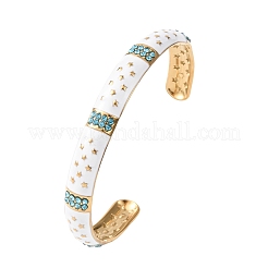 Браслеты-манжеты из нержавеющей стали 304 с эмалью для женщин&nbsp;LS-BJEW-H637-02B-G