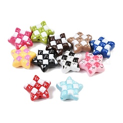 Печатные непрозрачные акриловые бусины&nbsp;OACR-B051-03