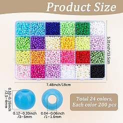 4800pcs 24 Farben undurchsichtige Acrylperlen&nbsp;MACR-PA0001-62A