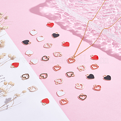 36 шт. 6 стиля позолоченных эмалевых подвесок из сплава&nbsp;ENAM-LP0001-02