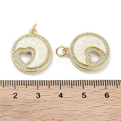 Латунные микропаве прозрачные подвески с фианитом&nbsp;KK-L213-030G