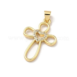Pendenti in zirconi cubici trasparenti in micro pavè di ottone&nbsp;KK-B176-01G-03