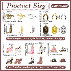 120 шт. 24 стиля подвесок из сплава с эмалью в ковбойском стиле&nbsp;FIND-PH0027-75