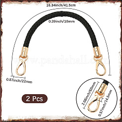 Вырезать полые 2шт плетеные круглые ремни для сумок из искусственной кожи ручки для сумок&nbsp;FIND-CL0001-02B