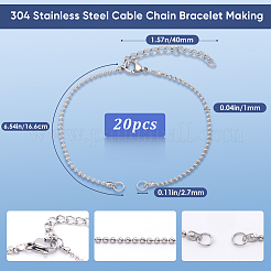 20 шт. шариковые цепи из нержавеющей стали 304 AJEW-SP0001-02