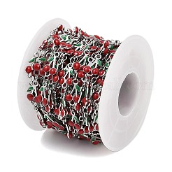 Цепи из нержавеющей стали 304 с эмалированными вишневыми звеньями CHS-M007-01P-04