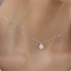 925 кулон-капля из стерлингового серебра с микропаве из прозрачных кубических цирконий для женщин LR8238-2