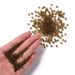 ガラスシードビーズ  トランスペアレント  ラウンド  ダークチソウ  6/0  4mm  穴：1.5mm  約4500ビーズ/ポンド&nbsp;SEED-A004-4mm-2C