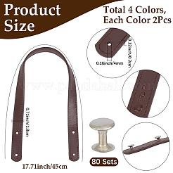 8 borsa 4 colori cinghie per borsa in pelle PU&nbsp;AJEW-CL0005-79