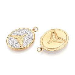 Подвески из нержавеющей стали 304 и полимерной глины с кристаллами и стразами STAS-T069-60C