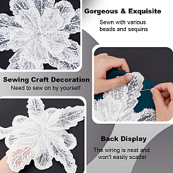 3d цветок стеклянный бисер из марлевой ткани пришить аппликации PATC-WH0008-93A