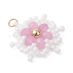 Подвески в виде граненых цветов из натурального малазийского нефрита&nbsp;PALLOY-MZ01199-02