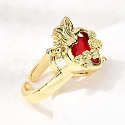 Стеклянные манжеты с открытыми кольцами&nbsp;RJEW-P178-01A-G