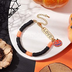 Ручной полимерной глины вышитый бисером браслеты BJEW-JB10702