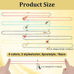 16 pieza de cuerdas elásticas de poliéster de 4 colores para cuaderno&nbsp;HJEW-OC00389