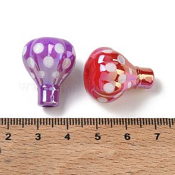 UVメッキ不透明アクリルビーズ  虹色の  水玉模様の熱気球  ミックスカラー  23.5x19mm  穴：3.8mm&nbsp;AC-CBA6658-01A