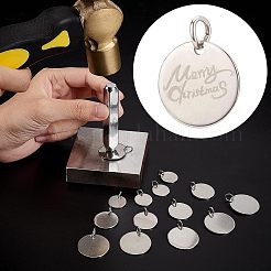 18 шт. 3 плоских круглых подвески из нержавеющей стали 201 STAS-NB0001-21