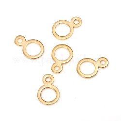 304 Aufhängeringe aus Edelstahl, Ring, golden, 14x9.5x1 mm, Bohrung: 2 mm, Innendurchmesser: 6.5 mm