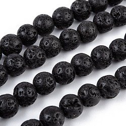 Natural Lava Rock Bead Strands, Round, 8mm, Hole: 1mm, about 50pcs/strand, 15.7 inch