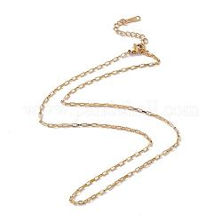 201 ожерелье-цепочка из нержавеющей стали со скрепкой для мужчин и женщин, реальный 18k позолоченный, 17.72 дюйм (45 см)
