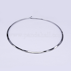 304 Stainless Steel Choker Necklaces, Rigid Necklaces, Stainless Steel Color, 5.31~5.55 inch(13.5~14.1cm)