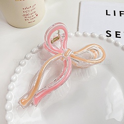 Haarspangen aus emailliertem Schleife-Kunststoff mit großen Krallen, für Frauen, Mädchen, dickes Haar, rosa, 70x130 mm