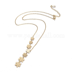 304 Stainless Steel Pendant Necklaces, with Cable Chains, Flower, Golden, 17.12 inch(43.5cm)