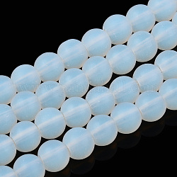 Perles imitation opalite de fils de verre, mat, ronde, fumée blanche, 6~6.5mm, Trou: 1.4mm, Environ 67~70 pcs/chapelet, 14.76 pouce ~ 15.16 pouces (37.5~38.5 cm)