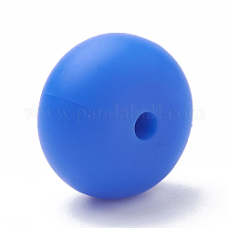 Perle di silicone ecologiche per uso alimentare, masticare perline per i denti, fare collane fai-da-te fai-da-te, rondelle, blu medio, 14x8mm, Foro: 3 mm