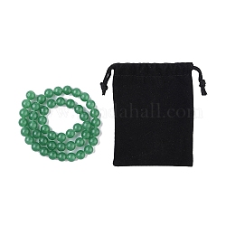 1 filo di perle di avventurina verde naturale, tondo, tinto, 8mm, Foro: 1 mm, circa 48pcs/filo, 15.7 pollice
