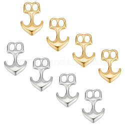 UNICRAFTALE 6Pcs 2 Colors 304 Stainless Steel Anchor Charm Anchor Hook Clasps Metal Anchor Charms Cord End Connector Clasp for Cord Bracelets Jewelry Making 33x21mm
