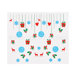 3d рождественские наклейки для ногтей, Наклейки для переноса воды Санта-Клаус, лось, колокольчик, носок, дизайн, наклейка, для рождественских зимних принадлежностей для ногтей, красочный, 6.2x5.4 см