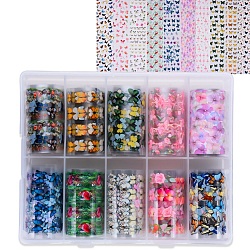 Наклейки для переноса ногтей, наклейки для ногтей, украшения для ногтей, бабочки, разноцветные, 1000x40 мм, 10styles, 1style / рулон, 10 рулон / коробка