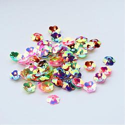 Perles de paillette d'accessoire en plastique pour disque, perles de paillettes, fleur, couleur mixte, 6x2mm, Trou: 1.5mm, environ 30000 pcs/500 g