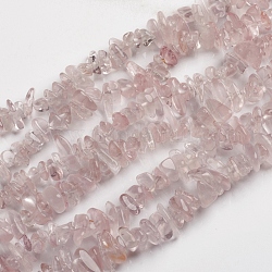 Natürlichen Rosenquarz Perlen Stränge, Chip, 1.5~4.5x6.5~11.5 mm, Bohrung: 1 mm, ungefähr 33.39 Zoll (84.8 cm)