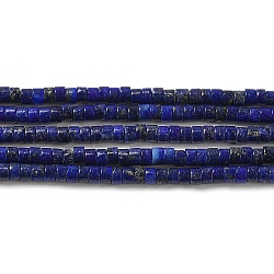 Hebras de cuentas teñidas de lapislázuli natural, disco, abalorios heishi, 3x2~2.5mm, agujero: 0.9 mm, aproximamente 180~182 pcs / cadena, 15.04~15.16'' (38.2~38.5 cm)