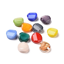 Imitazione perle di vetro giada, rotondo e piatto, colore misto, 14x6.5mm, Foro: 1.2 mm