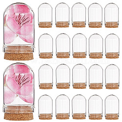 CRASPIRE 20Pcs Glass Cloche Dome 1.43Inch Bell Jar Bottles Mini Display Stand Cover with Cork Base Clear Decorative Tabletop Display Case for Dried Flower Wedding Xmas Party Favors Arts Small Projects