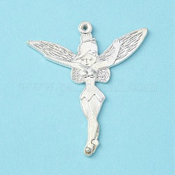 Tibetan Style Fairy Sprite Charms, Halloween, Characters Alloy Pendants in Fairy Tales, Lead Free & Cadmium Free & Nickel Free, Idea For Jewelry Making, Silver Color Plated, about 51mm long, 46mm wide, 2mm thick, hole: 1.5mm