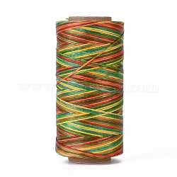Cordón de poliéster encerado, cordón de micro macramé, hilo de coser encerado, piso, colorido, 0.8mm, alrededor de 284.33 yarda (260 m) / rollo