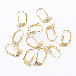 304 Stainless Steel Leverback Earring Findings, with Loop, Golden, 19x10.5x5mm, Hole: 1.6~2mm