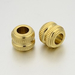 Barrel 304 Stainless Steel Large Hole Beads, Golden, 10x12mm, Hole: 6mm