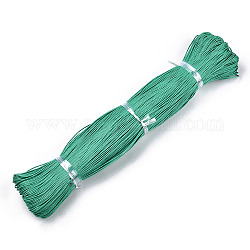 Cordón de algodón encerado, verde mar medio, 1.5mm, aproximadamente 360 yarda / paquete (330 m / paquete)