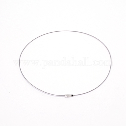 Stahldrahtkette, die Schnur macht, Ring mit Schraubverschluss, Edelstahl Farbe, 45x0.1 cm, 10 Stück / Set
