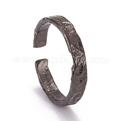 925 anelli da polso in argento sterling, anelli aperti, texture, canna di fucile, taglia 5 degli stati uniti, diametro interno: 16mm
