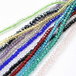 Crystal Glass Beads Strands, Faceted, Rondelle, Mixed Color, 3x2.5mm, Hole: 0.5mm, about 164~170pcs/strand, 16 inch