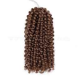 Cabello crochet marlybob, extensiones de cabello rizado jerry, cabello trenzado sintético, Fibra resistente al calor a baja temperatura, marrón oscuro, 8 pulgada (20.3 cm), 120 filamentos / pc