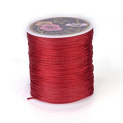 Fil de nylon, corde de satin de rattail, rouge, 2mm, environ 76.55 yards (70 m)/rouleau