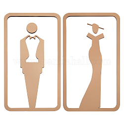GORGECRAFT 2PCS Toilet Door Sign Restroom Identification Signs for Ladies and Gentlemen Male and Female Washroom WC Sign No Drilling Self Adhesive Wall Stickers Symbol for Business Restaurant, Gold