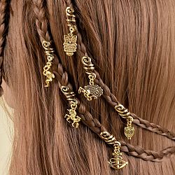 合金ドレッドヘアビーズ  編組髪のペンダントの装飾クリップ  アニマル柄  10mm  6個/セット